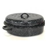 Granite ware small roasting pan with lid