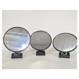 Small travel mirror trio