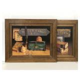 Two Russell E. Hill framed prints