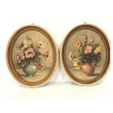 Vintage pair of Countess Zichy floral prints
