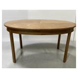 Vintage oval wood dining table w/ leaf
