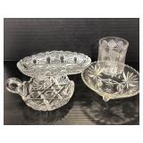 Four assorted cut glass pieces