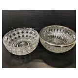 Two cut glass centerpiece bowls