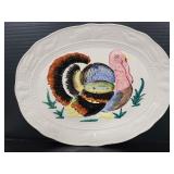 Large painted turkey platter