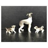 Petite porcelain dog & pups figures