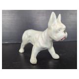 Pearlescent ceramic bulldog figure