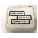 Vintage Johnson-Johnson First Aid compact kit