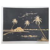 Cloth and straw beach art