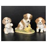 Trio of Homco porcelain dog figures