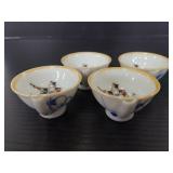 Rare antique Japanese whistling military sake cups