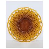 Vintage amber glass cake plate