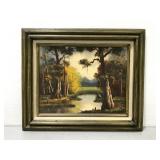 Autumn Moods vintage signed original oil painting