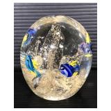 Fish Bowl Art Deco glass paperweight