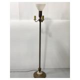 Vintage torchiere floor lamp w/ milk glass shade