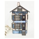 Stained glass light up house night light