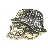 Metal Mulisha rhinestone skull belt buckle