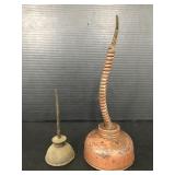 Pair of vintage metal oilers