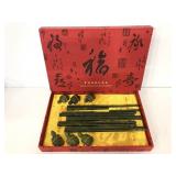 Collection of Chinese jade chopsticks & turtles