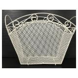 Metal white wire magazine bin