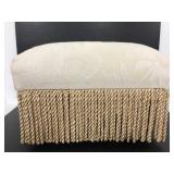 Kirkwood upholstered foot stool with fringe