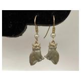 Kitten cat dangle earrings