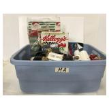 Bin of assorted items