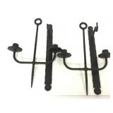 Cast iron style wall hanging candelabras