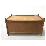 Vintage hinged wood storage chest bench