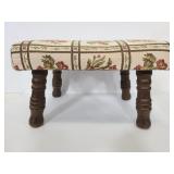 Vintage floral upholstered foot stool