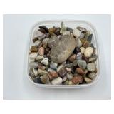 Polished stone pebble rock collection