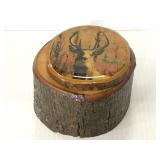 Glazed wood outdoorsy trinket container