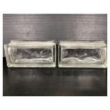 Two clear glass bricks