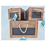 New Storage Essentials wood basket trio