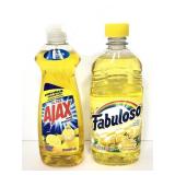 New bottle yellow Ajax dish soap and Fabuloso