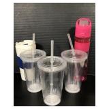 Three new tumblers, a travel mug, and water bottle