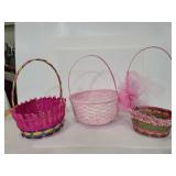Three new pink Easter Baskets