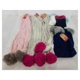 Girls scarves, hats and boot cuffs