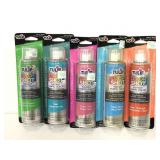Five unopened cans of Tulip instant fabric color