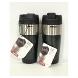Two new with tags black Copco flip top tumblers