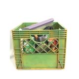 Crate of garage items
