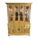 Canadel maple china cabinet w/ touch lights