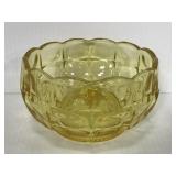 Vintage yellow glass honeycomb bowl