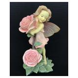 Pink rose garden fairy resin sculpture