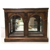 Pulaski stone top lighted cabinet stand