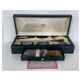 Vintage Sheffield England carving knife box set