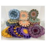 Huge lot vintage hand knit/crochet hot pads