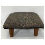 Snakeskin woven cotton fabric wood footstool
