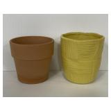 Two ceramic & terracotta pottery planters