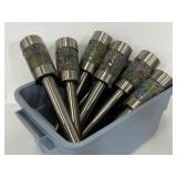 Set of 8 glass mosaic solar pathway lights