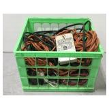 Crate of assorted electronic cables